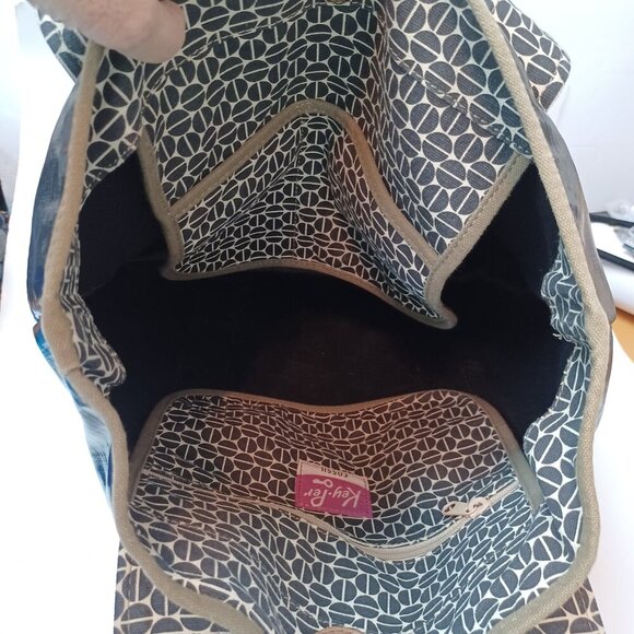 Fossil Key Per Bag Large Black Waxed Canvas Shoulder Tote - Picture 7 of 16